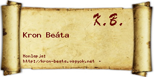Kron Beáta névjegykártya